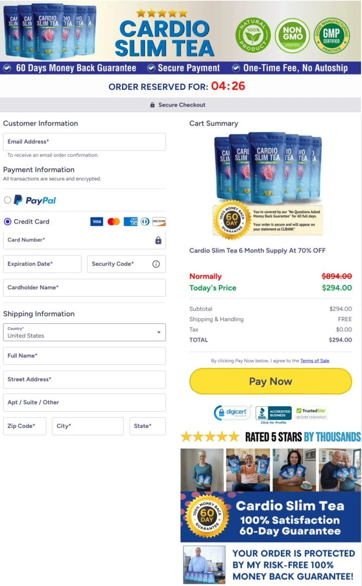 Cardio Slim Tea_Buy Now_Checkout